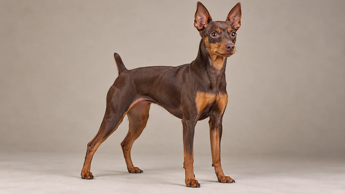 Pincher köpek — çikolata-tan renk