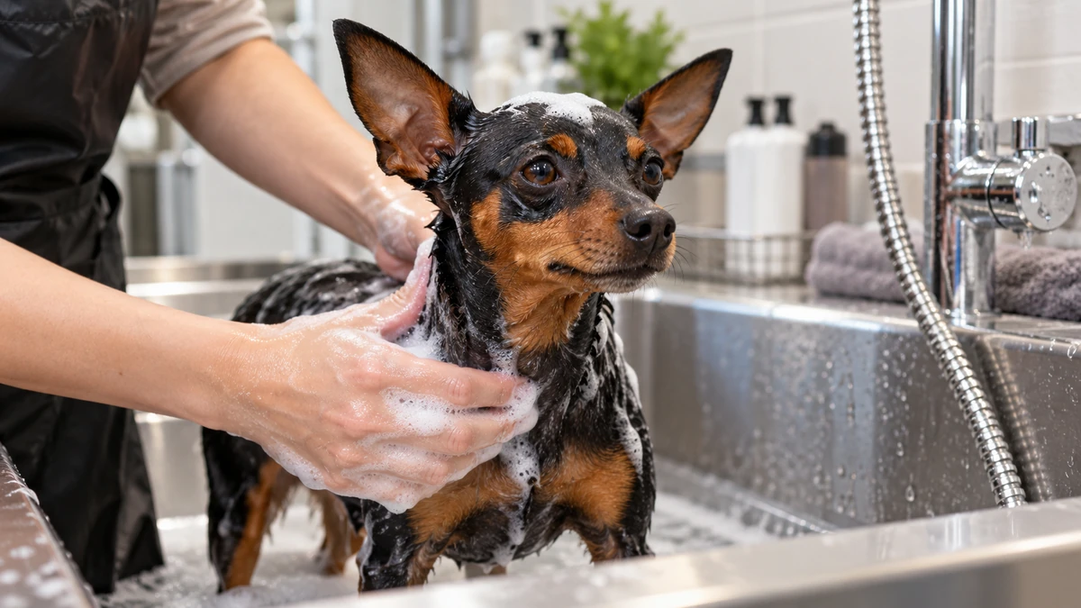 Pincher köpek — banyo ve temizlik