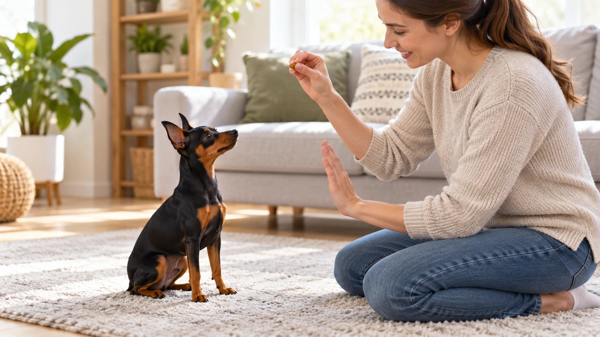 Pincher yavru köpek — komut ve eğitim