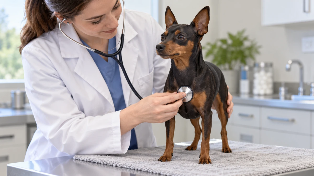 Pincher köpek — veteriner kontrolü